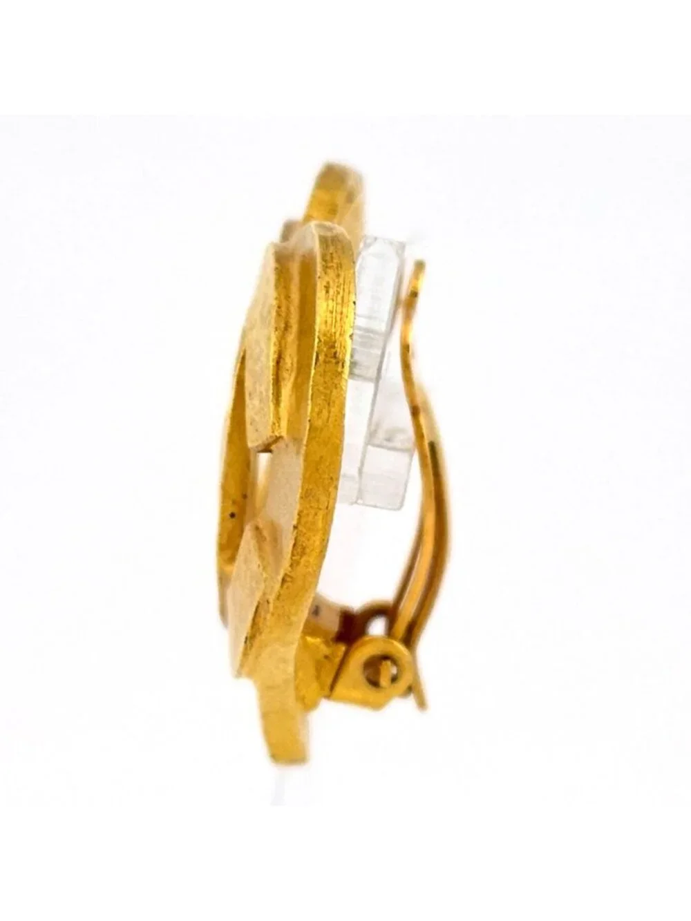 Chanel Earrings CC Logo Heart Gold Plated